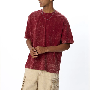 Camiseta de hombre con logo personalizado, corte casual y regular, lavado ácido, transpirable, de secado rápido, estampada, 100% algodón. - Product Image 2