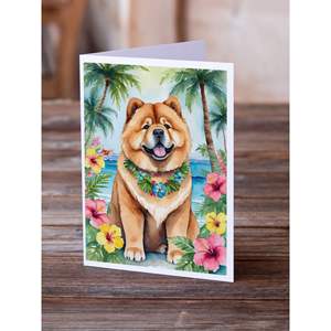 Lunatique Chow Chow Luau A7 Cartes De Voeux Pack de 8 Cartes De Note Vierges avec Enveloppes Taille 5x7 - Product Image 2