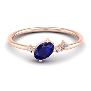 REYES Luxury Oval Cut 0.5Ct Blue Sapphire Gemstone <b>Rings</b> in 925 Sterling <b>Silver</b> Moissanite Engagement <b>Ring</b> <b>Statement</b> Jewelry - Product Image 5