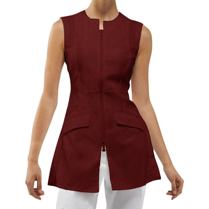 Tunique personnalisable en faux lin pour femme, respirante et écologique, uniforme d'infirmière brodé pour spa, salon de beauté, travail et hôpital - Product Image 6