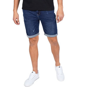 Shorts en jean baggy pour hommes, couleur unie, logo personnalisé, collection été 2026, vente en gros, style urbain, denim premium - Product Image 2