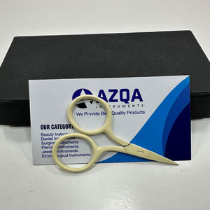 Mini Cream Color Stainless Steel Embroidery Scissors Fine Point Precision Thread Snips for Sewing Craft <b>Needlework</b> Detail Work - Product Image 4