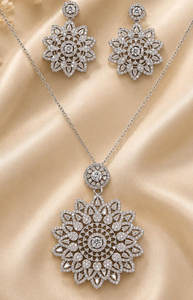 Ensemble de collier et boucles d'oreilles en or plaqué 22 carats de luxe, diamants cultivés en laboratoire, certifiés IGI, bijoux pour femmes, fiançailles, mariage, anniversaire - Product Image 4