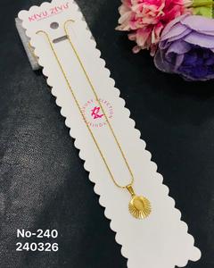 Collar con Colgante Minimalista de Acero Inoxidable Chapado en Oro para Mujer |   Elegante Collar de Cadena con Colgante de Piedra para Uso Diario, Moda al por Mayor - Product Image 4