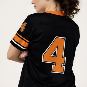 T-shirts de football streetwear personnalisés, impression par sublimation, logo de marque, coupe ample, maillot de football américain vintage en mesh - Product Image 3