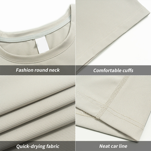 T-shirt décontracté en maille à manches courtes pour homme, col rond, couleur unie, tissu écologique, coupe classique, doux, vente en gros - Product Image 5