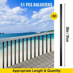 Set di 51 Pezzi per Scale: Perni in Alluminio per Ringhiera da 36''x0,75'' con Viti Incluse - Product Image 3