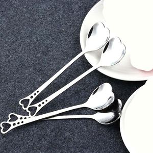 Cuillère à Salade Design Authentique en Acier Inoxydable Or Rose, Métal Polonais à Long Manche, Design Fabuleux, Ensemble de Serveur - Product Image 3