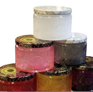 Wholesale Luxury Ink Marble Candle Jar Empty 8oz Metal Tin with Lid Custom Pattern Heat Resistant <b>Storage</b> <b>Box</b> for Candle Making - Product Image 5