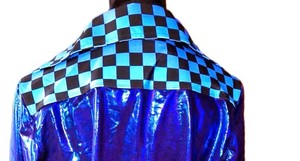 Modern Equestrian Style Shirt in Shiny <b>Blue</b> with Button Closure Lightweight Breathable Fashion Wear - Product Image 5