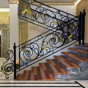 Barandilla de Escalera Moderna de Hierro Forjado, Diseño Personalizado, Balaustres Decorativos de Hierro Negro Forjado a Mano para Escaleras Interiores Elegantes - Product Image 5