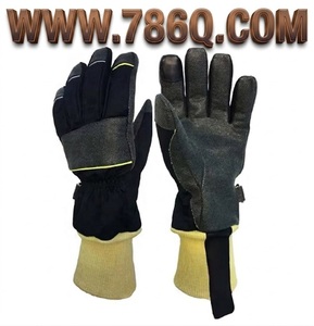 Gants de travail tactiques en cuir pour pompiers, à longues manches, résistants aux coupures, pour le sauvetage - Product Image 1