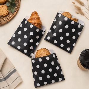 Greaseproof <b>Paper</b> Standard Flat Snack Bag Window Eco Friendly Die Cut Patch Handle <b>Biodegradable</b> Disposable Classic Style EcoRev - Product Image 6