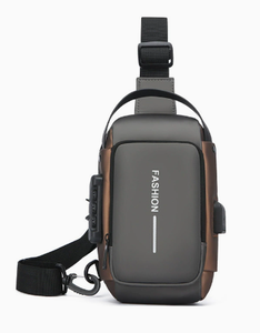 Bolso de pecho impermeable antirrobo para hombre, bandolera con puerto de carga USB para viajes, actividades al aire libre y ciclismo. - Product Image 1