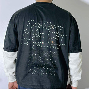เสื้อยืดผู้ชายประดับเพชรพลอย ทรงปกติ ผ้าฝ้าย 100% ทนทาน สวมใส่สบาย ระบายอากาศได้ดี - Product Image 4