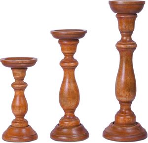 Portavelas de madera Proveedor personalizado Venta al por mayor Juego de fábrica de 3 piezas Hecho de soporte de vela de madera de mango para decoración de granja - Product Image 6
