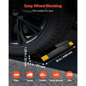 Set di 2 Ferma-Parcheggio Robusti da 18 Pollici con Strisce Riflettenti per Garage e Veicoli, Ausilio Premium per il Parcheggio in PP Curb - Product Image 2