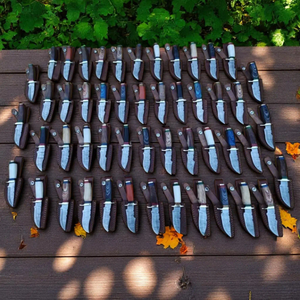 Couteau de chasse/découpe personnalisable en acier inoxydable OEM avec manche en bois Pakka, étui en cuir, fabrication artisanale, marque ZA DAMASCUS MAKERS - Product Image 4