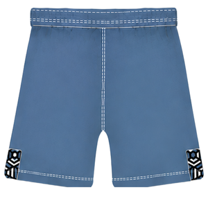 Pantalones Cortos de Rugby Azul Acero y Blanco con Cordón Ajustable, Cintura Elástica, Ribete en Contraste, Personalizables, Transpirables, para Entrenamiento Deportivo y Equipos - Product Image 2