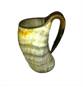 Taza para Beber Hecha a Mano con Cuerno de Búfalo, Diseño Rústico Natural, Pulida, Duradera, Artículo de Colección, Artesanía - Product Image 4