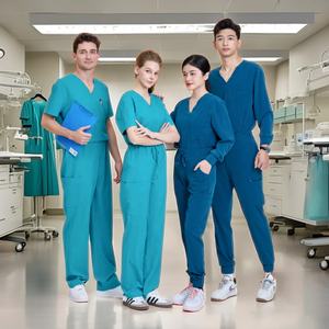 CONCEPTION PERSONNALISÉE anti-rides gommages médicaux uniformes ensemble à la mode hommes col mandarin cargo gommage pantalon-OEM/ODM-Échantillon gratuit - Product Image 1