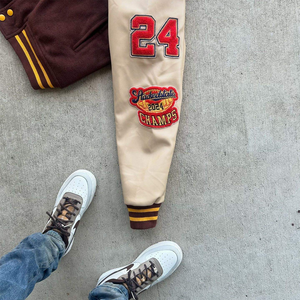 Vêtements d'équipe personnalisés pour événements |   Uniforme de baseball graphique 3D |   Blouson bomber léger en polyester - Product Image 3