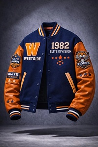 Fabricant de vestes universitaires, veste pull universitaire personnalisée, maillot de football pour hommes, veste de baseball vierge pour hommes en gros - Product Image 5