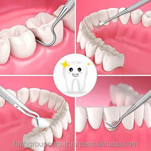 Juego de Herramientas Dentales de Acero Inoxidable Alemán para Dentistas, Kit de 10 Piezas con Estuche de Cuero para Trabajar y Examinar Dientes, con Certificación CE - Product Image 5