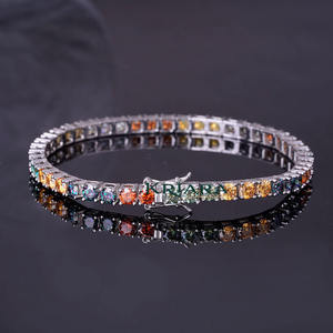 Bracelet tennis classique pour femme en argent 925 avec moissanite arc-en-ciel, serti en canal, taille ronde, le plus vendu, pour usage quotidien, en promotion - Product Image 4