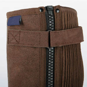 Polainas de cuero de alta calidad para hombre, para equitación, de cuero marrón premium. - Product Image 4