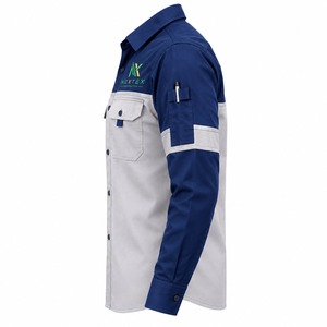 Ropa de Trabajo, Camisa de Trabajo de Alta Visibilidad para Hombre, Reflectante, de Poliéster, Manga Larga, Uniforme de Seguridad, Azul Gris - Product Image 3