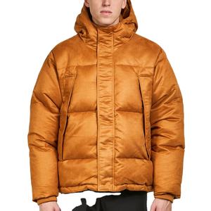 Veste d'hiver matelassée pour homme avec logo personnalisé sur le devant, 100% nylon, tissu brillant à effet bulles, doublure matelassée, imperméable et respirante - Product Image 4