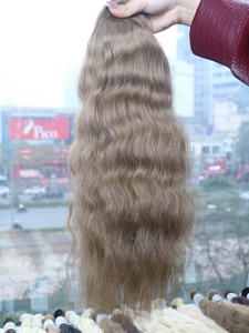 Extensiones de cabello a granel más vendidas 100% cabello crudo Double Drown 100 gramos colores claros 16 pulgadas ondulado natural - Product Image 6