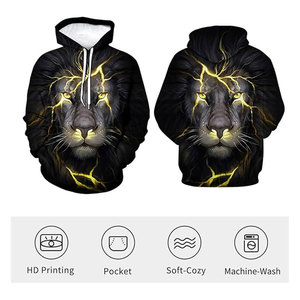 Lion Hoodie <b>Animal</b> 3D Pattern Sweatshirt Hooded Pullover with Pocket Casual Unisex Streetwear Graphic Wild Safari King Jungle - Product Image 4