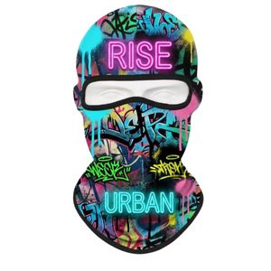 Máscaras Balaclava con Tipografía de Grafiti Urbano, Sublimadas, de Poliéster Premium, Transpirables, Elásticas, para Deportes y Moda Urbana - Product Image 1