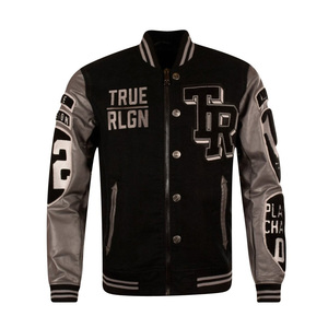 Meilleure vente Conception personnalisée Varsity Letterman veste en cuir PU respirant Melton laine hiver sororité vestes grande taille Baseball - Product Image 5