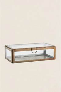 Glass Storage <b>Box</b> <b>Set</b> With Metal Frame Clear Organizer For Jewelry Display Decorative Table <b>Top</b> Use - Product Image 4