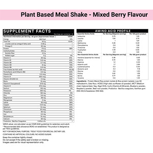 Batido Sustituto de Comida a Base de Plantas en Polvo 500g Sabor Bayas Mixtas 17.5g de Proteína con Probióticos, Fibra, MCT, DHA de Algas - Product Image 2