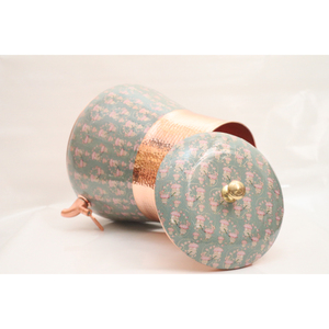 Handcrafted Pure <b>Copper</b> Water Dispenser with Floral Print Traditional Hammered Ayurvedic Matka Pot for Healthy Hydration - Product Image 4