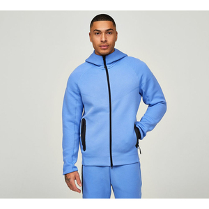 Conjunto Deportivo Unisex Otoño Invierno, Chaqueta Deportiva Estampada Transpirable, Pantalones Deportivos con Logotipo Personalizado, Talla Grande, Sudadera con Capucha para Hombre, 100% Algodón - Product Image 4