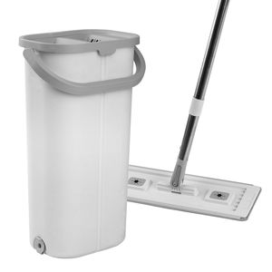 Set Secchio con Strizzatore per Mop, Utilizzo a Secco/Umido, 3 Panni in Microfibra Lavabili, Mop Piatto con Funzione Stabilizzatrice per Pulizia Pavimenti - Product Image 3