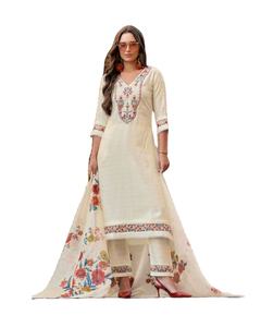 This Top Made From Attractive Gorgeous Embroidery Pure Chanderi Silk Fabric Stylish 1 Color Knee Length <b>Kurti</b>& Pent With Dupatta - Product Image 1