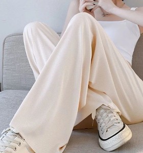 กางเกงขายาวจีบพลีทสำหรับผู้หญิง สไตล์ลำลอง ผ้าแคนวาส ขากว้าง ใส่ได้ในฤดูใบไม้ร่วง แห้งเร็ว เป็นมิตรกับสิ่งแวดล้อม - Product Image 3