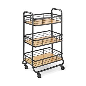 Chariot de cuisine en métal durable avec revêtement en poudre, avec roulettes, pour fruits, collations et accessoires de cuisine - Product Image 5