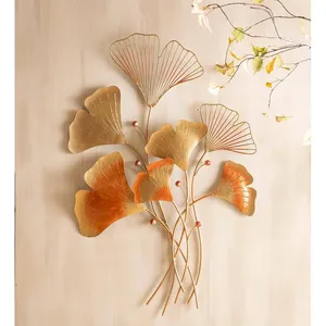 Décoration murale en métal ZE-3247O en forme de ginkgo, style minimaliste, ornement suspendu rond, artisanal, écologique, design de Noël - Product Image 4
