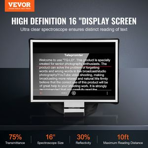 Teleprompter in Lega di Alluminio da 16 Pollici per Streaming Live, Angolo Regolabile a Pavimento, Controllo Remoto per YouTube Zoom Sup - Product Image 2
