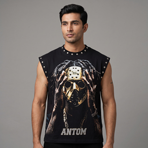 โรงงานจีน ผลิตภัณฑ์คุณภาพสูง เป็นมิตรกับสิ่งแวดล้อม เสื้อยืดลำลองผู้ชาย พิมพ์ลาย ระบายอากาศ แห้งเร็ว ผ้าถัก ผสมสแปนเด็กซ์/โพลีเอสเตอร์ - Product Image 1