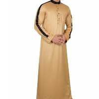 Nouvelle arrivée, thobe en coton doux de haute qualité pour hommes, manches longues, vêtements musulmans traditionnels, longueur cheville, robe saoudienne, jubba thobe