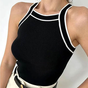 Summer Women Silk/Cotton Solid Satin Fabric Eco-Friendly Casual Tank Crop <b>Top</b> O-Neck - Product Image 2