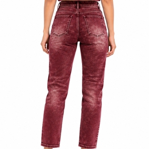 Jeans de mezclilla elásticos ajustados para mujer con efecto desgastado, tacto suave y cómodo, estilo casual - Product Image 2